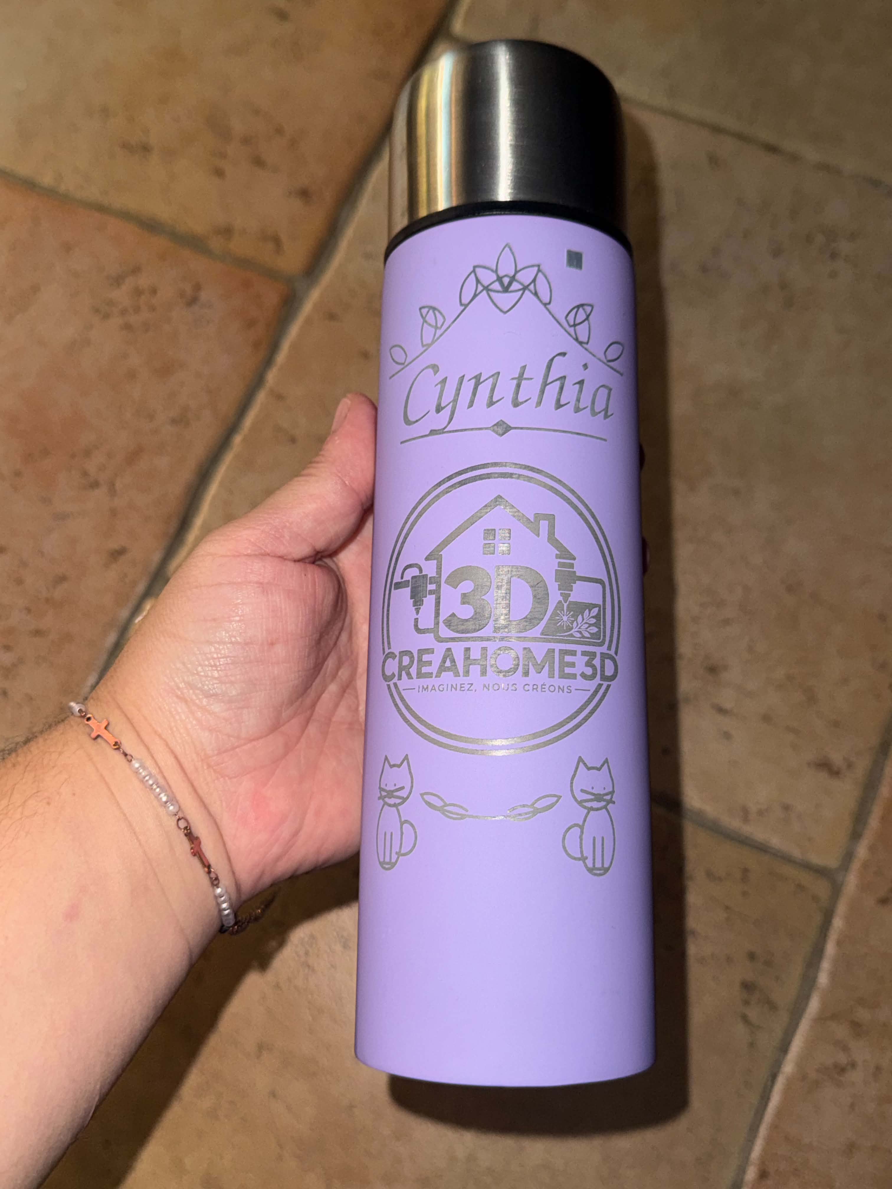 Gourde isotherme DAY inox 0,5 L personnalisée – Gravure laser
